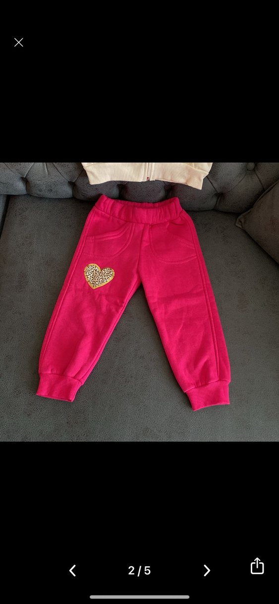 Kız Çocuk Beyaz Kapüşonlu Fermuarlı Sweatshirt Takımı - Görsel 2