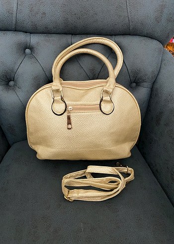 Gold Tonlu Deri Kadın Çanta - Görsel 2