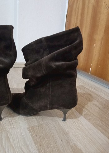 ANGELINA JONES CECİLE KADİN KAHVE GERCEK SÜET TOPUKLU BOT - Görsel 2