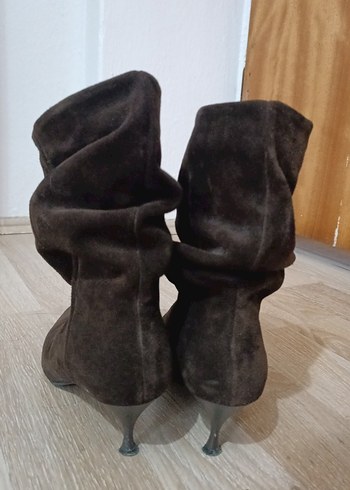 ANGELINA JONES CECİLE KADİN KAHVE GERCEK SÜET TOPUKLU BOT - Görsel 4