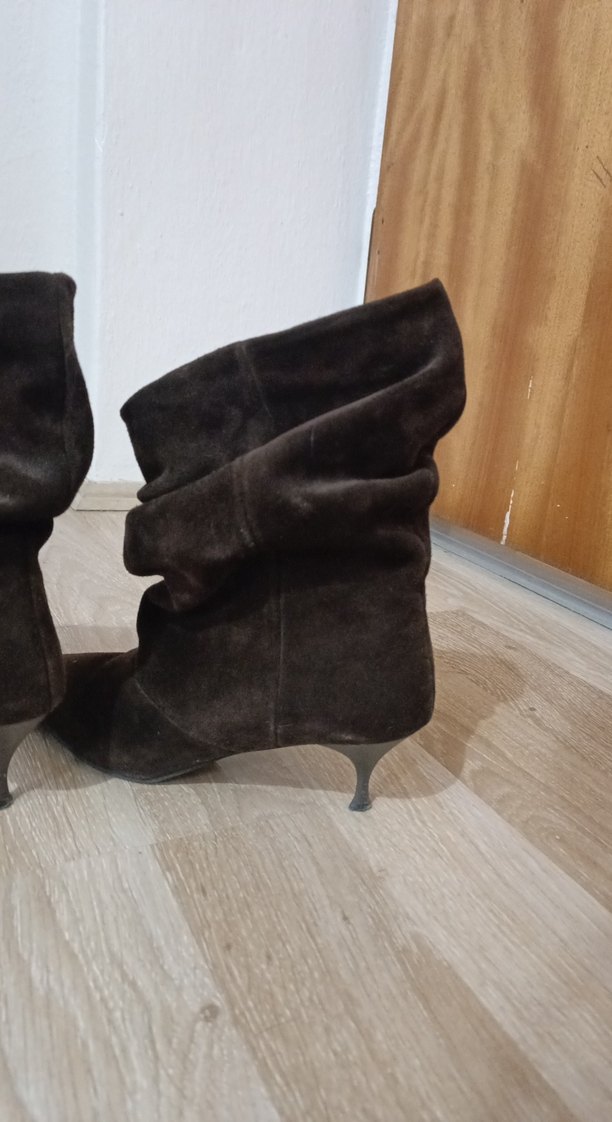 ANGELINA JONES CECİLE KADİN KAHVE GERCEK SÜET TOPUKLU BOT - Görsel 2