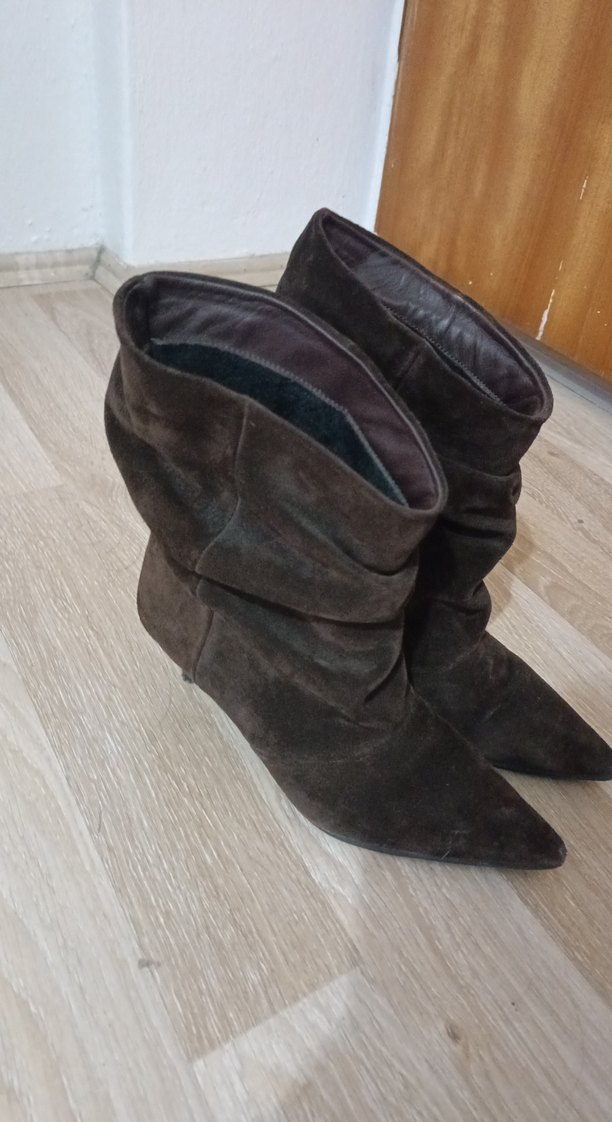 ANGELINA JONES CECİLE KADİN KAHVE GERCEK SÜET TOPUKLU BOT - Görsel 3