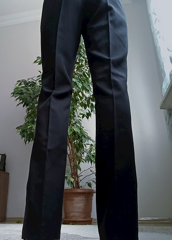 Ayhan Kadın Siyah Pilili Kumaş Pantolon - Görsel 5