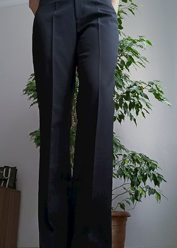 Ayhan Kadın Siyah Pilili Kumaş Pantolon - Görsel 2