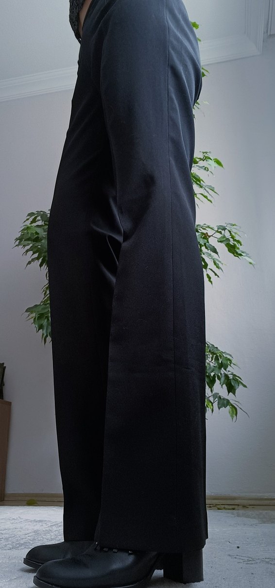 Ayhan Kadın Siyah Pilili Kumaş Pantolon - Görsel 4