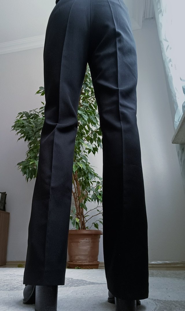 Ayhan Kadın Siyah Pilili Kumaş Pantolon - Görsel 5