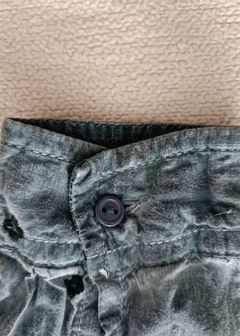 Mavi Yıkamalı Nakışlı Kadın Denim Görünümlü Gömlek - Görsel 9