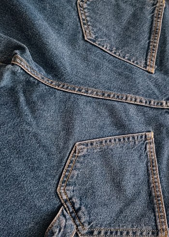 Kadın Mavi Rahat Kesim Kot Pantolon - Görsel 10