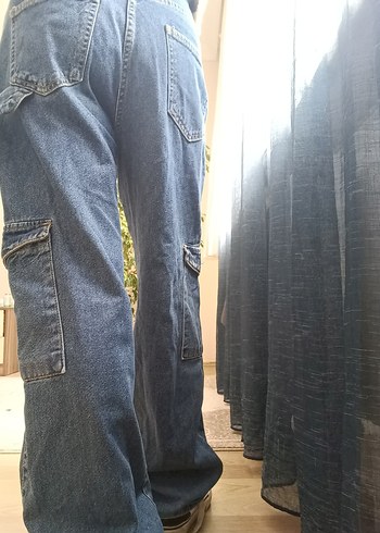 Kadın Mavi Rahat Kesim Kot Pantolon - Görsel 4