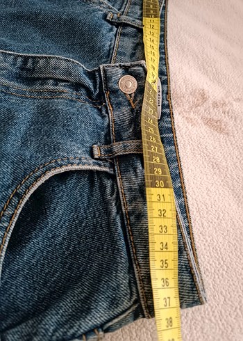 Kadın Mavi Rahat Kesim Kot Pantolon - Görsel 8