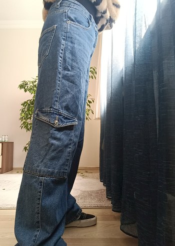 Kadın Mavi Rahat Kesim Kot Pantolon - Görsel 3