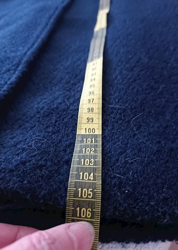 Lacivert Uzun Düğmeli Kaban - Görsel 8