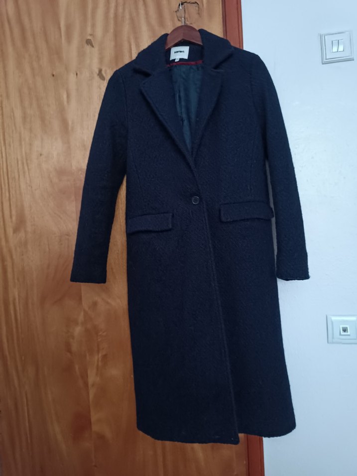 Lacivert Uzun Düğmeli Kaban - Görsel 5