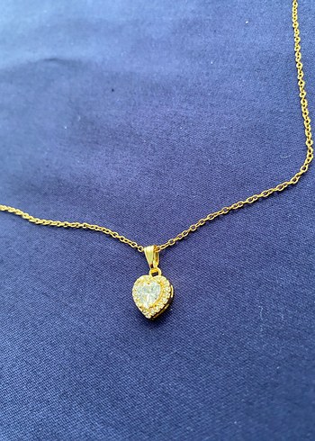 Altın Renkli Kalp Zincir Kolye - Görsel 3