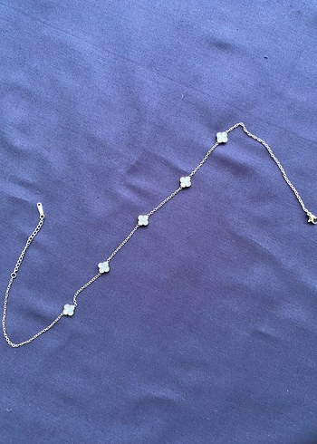 Gümüş Zincir Yonca Kadın Kolye - Görsel 2