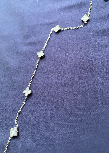 Gümüş Zincir Yonca Kadın Kolye - Görsel 3