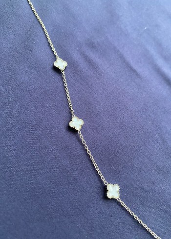 Gümüş Zincir Yonca Kadın Kolye - Görsel 4