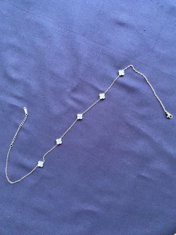 Gümüş Zincir Yonca Kadın Kolye - Görsel 2