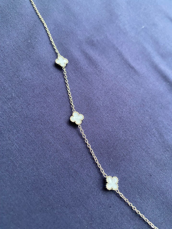 Gümüş Zincir Yonca Kadın Kolye - Görsel 4