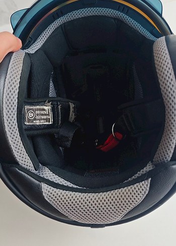 Beyaz Seramik Biker Kaskı Velcro Bantlı - Görsel 4