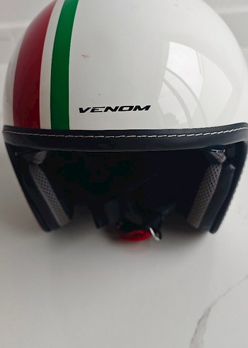 Beyaz Seramik Biker Kaskı Velcro Bantlı - Görsel 2