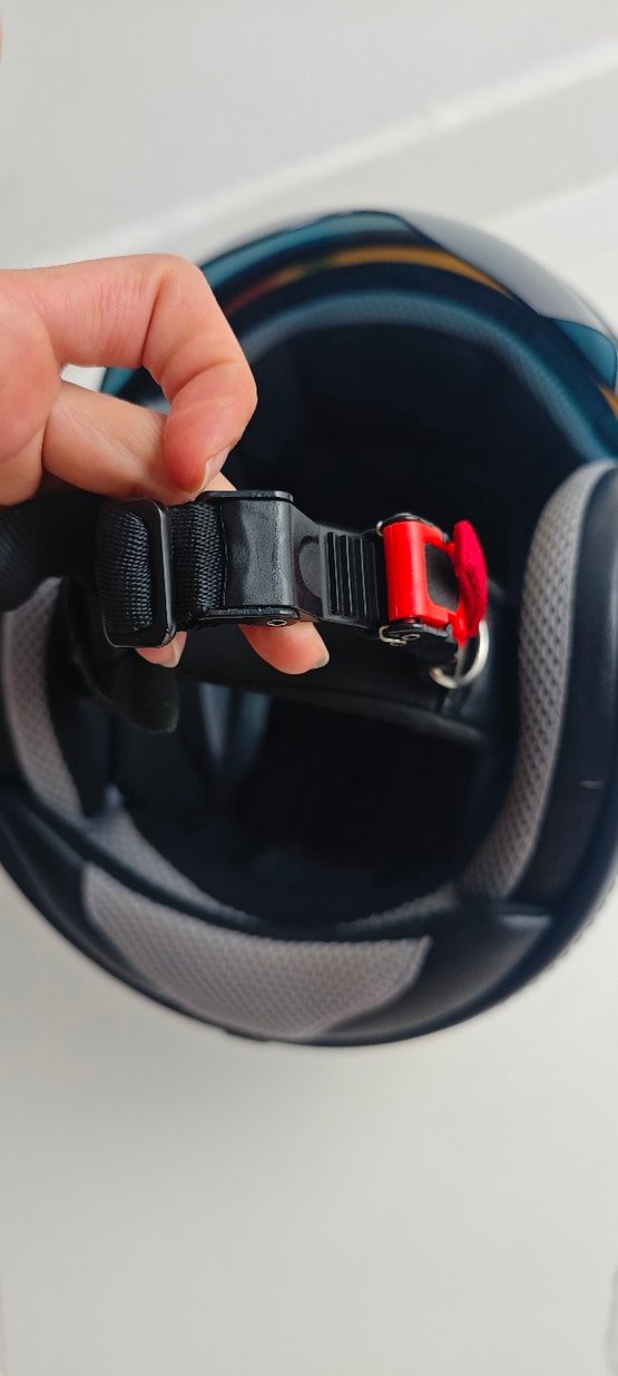 Beyaz Seramik Biker Kaskı Velcro Bantlı - Görsel 5