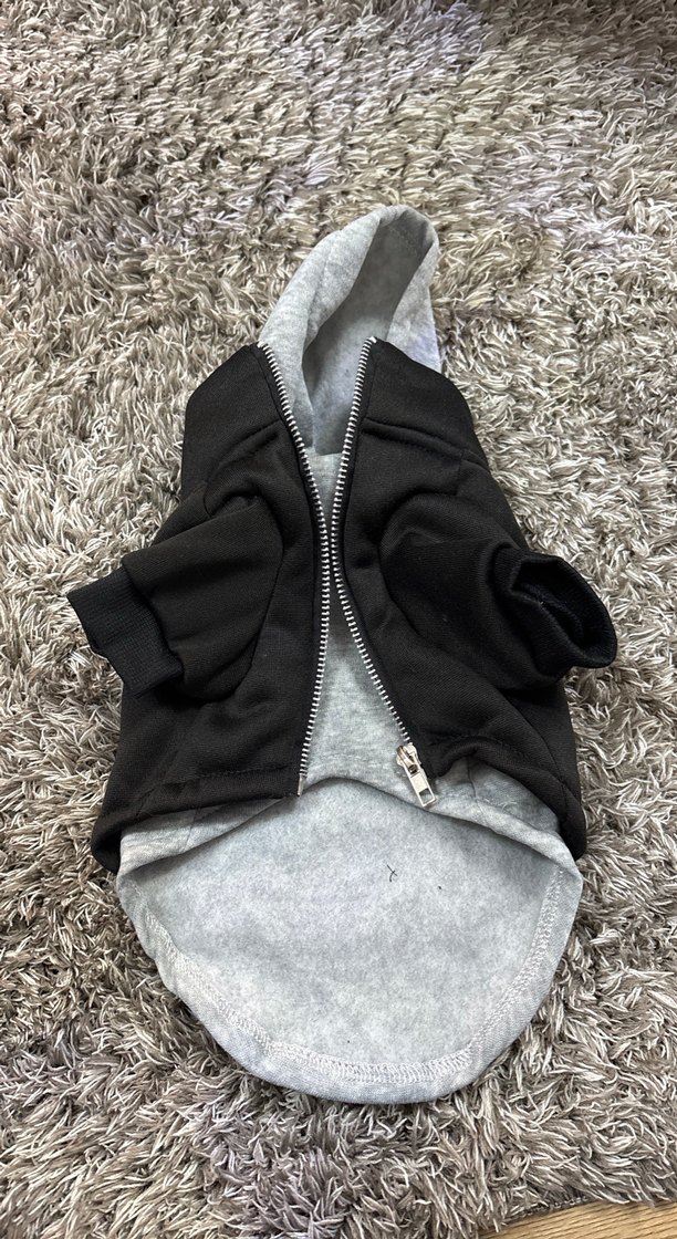 Gri Kapüşonlu Kürklü Sokak Stili Köpek Kıyafeti beden S - Görsel 2