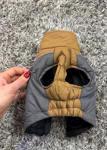 Gri Biker Tarzı Kürklü Köpek Montu - Görsel 2