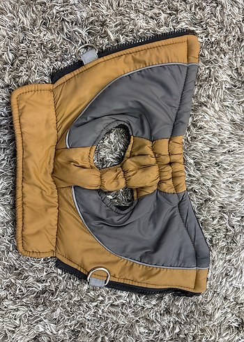 Gri Biker Tarzı Kürklü Köpek Montu - Görsel 3