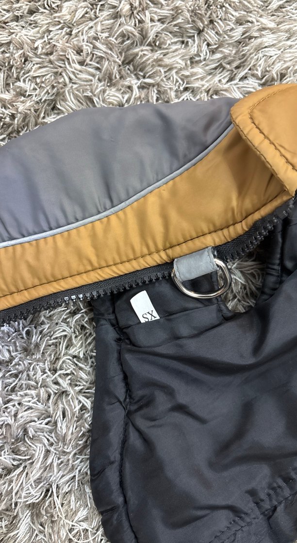 Gri Biker Tarzı Kürklü Köpek Montu - Görsel 4