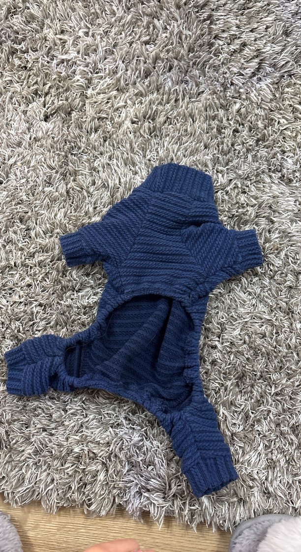 Koyu Gri Örgü Köpek Tulumu - Görsel 2