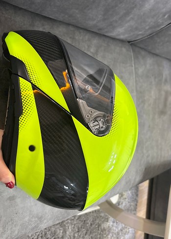 Sarı Baskılı Biker Motosiklet Kaskı - Görsel 9