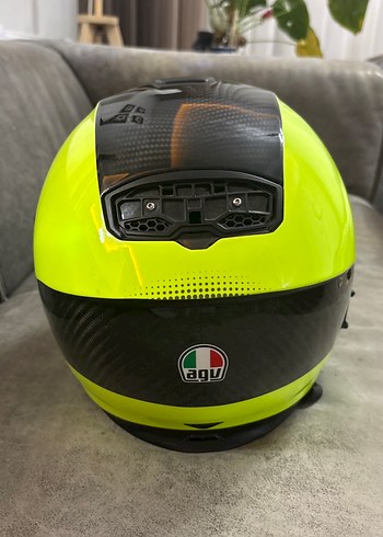 Sarı Baskılı Biker Motosiklet Kaskı - Görsel 3