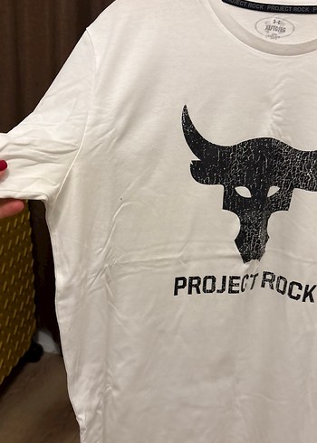 Beyaz Baskılı Rock Punk Tişört under arman - Görsel 3