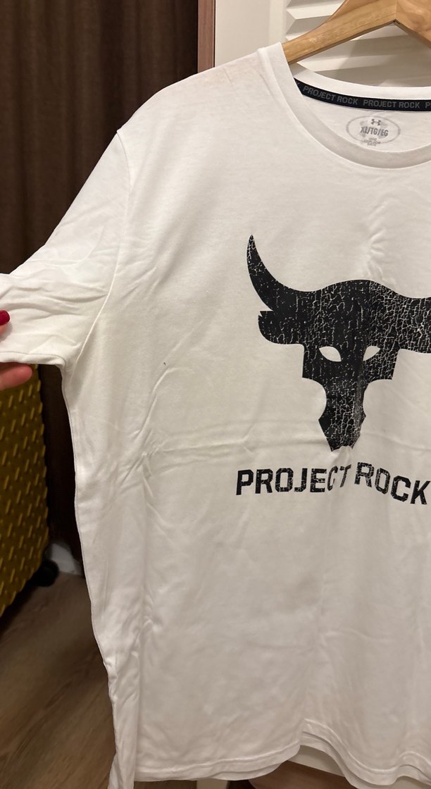 Beyaz Baskılı Rock Punk Tişört under arman - Görsel 3