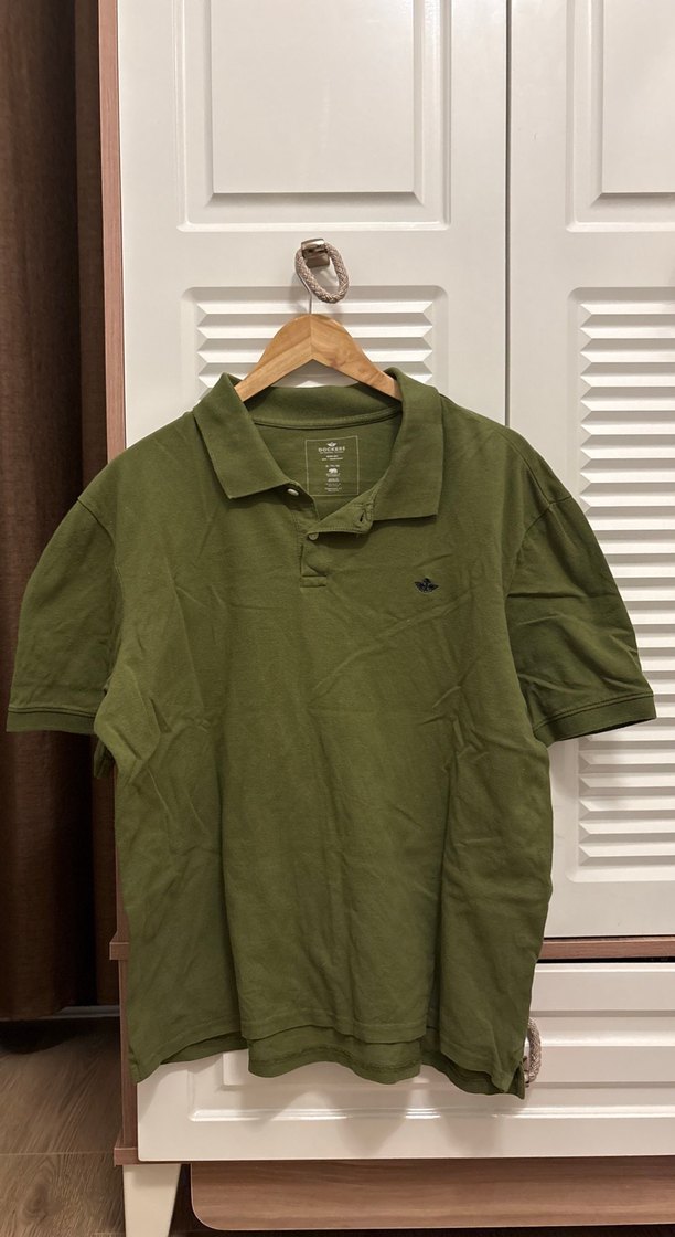 Düğmeli Yeşil Keten Erkek Polo Tişört - Görsel 3