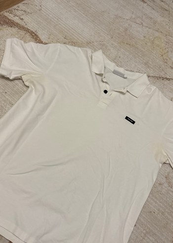 Erkek Beyaz Pamuklu Polo Tişört - Görsel 4