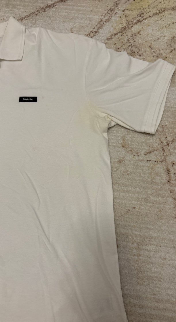 Erkek Beyaz Pamuklu Polo Tişört - Görsel 3