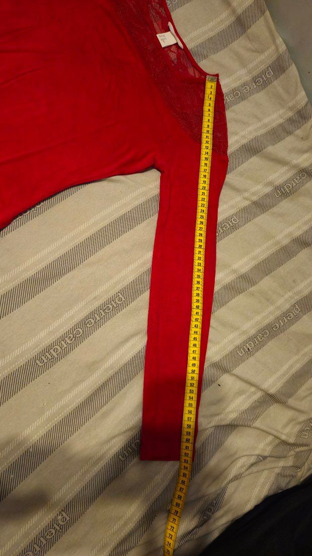 Kırmızı Dantel Detaylı Body - Görsel 4