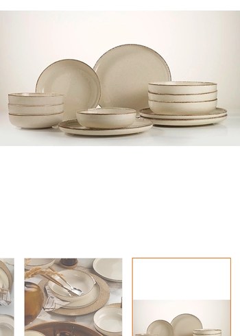 Kütahya Porselen Moderna 24 Parça 8 Kişilik Yemek Takımı Tarçın - Görsel 3