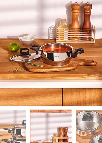 Emsan Aren 8 Parça Çelik Tencere Seti - Görsel 5