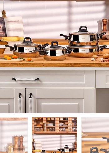 Emsan Aren 8 Parça Çelik Tencere Seti - Görsel 3