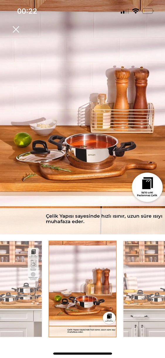 Emsan Aren 8 Parça Çelik Tencere Seti - Görsel 2