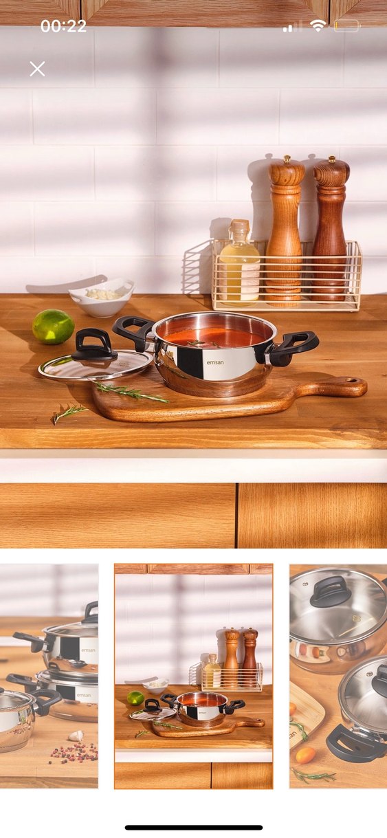 Emsan Aren 8 Parça Çelik Tencere Seti - Görsel 5