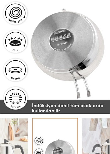 Karaca Belinay Indüksiyon Tabanlı Midi Siyah Çaydanlık Takımı - Görsel 4