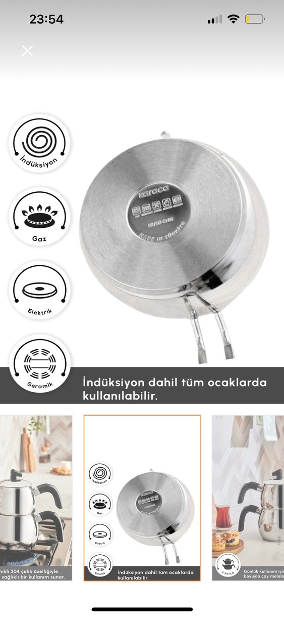 Karaca Belinay Indüksiyon Tabanlı Midi Siyah Çaydanlık Takımı - Görsel 4