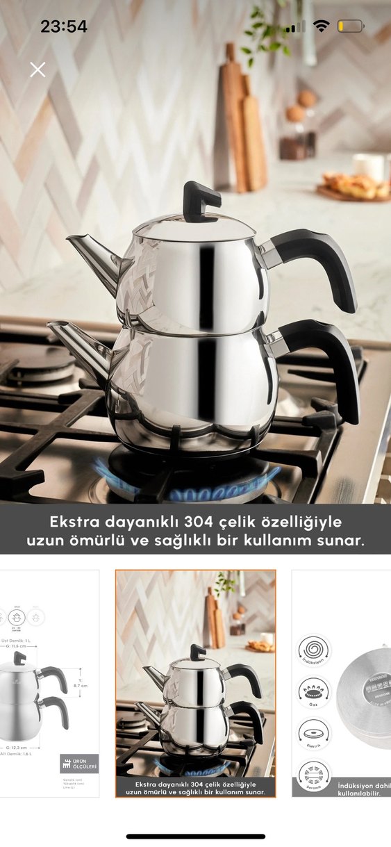 Karaca Belinay Indüksiyon Tabanlı Midi Siyah Çaydanlık Takımı - Görsel 3