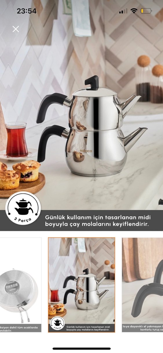 Karaca Belinay Indüksiyon Tabanlı Midi Siyah Çaydanlık Takımı - Görsel 5