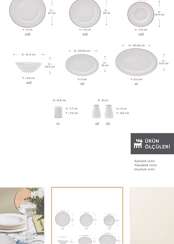 Karaca Elegance Bone Lexi 53 Parça 12 Kişilik Yemek Takımı Platn - Görsel 2