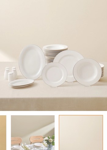 Karaca Elegance Bone Lexi 53 Parça 12 Kişilik Yemek Takımı Platn - Görsel 10